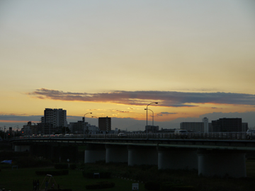 多摩川の夕焼け